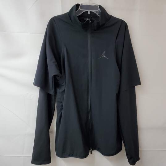 Jordan Brand Classic Black LS Front Zip Jacket Men's XXLT image number 1