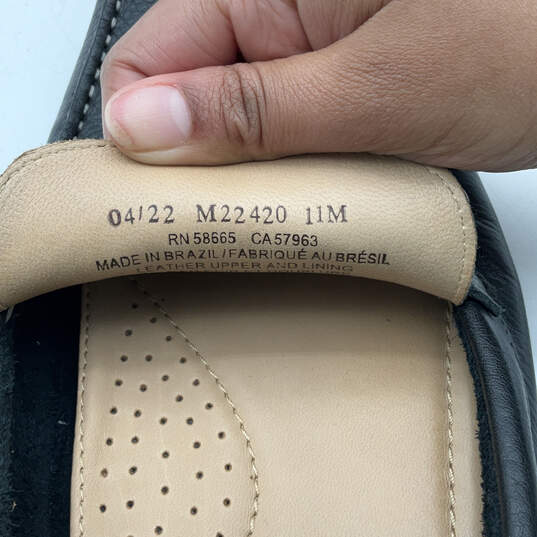 NIB Mens M22420 Black Leather Moc Toe Slip-On Loafer Shoes Size 11 M image number 5