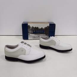 Men's White Foot Joy New Golfing Shoes Size 8.5 In Box
