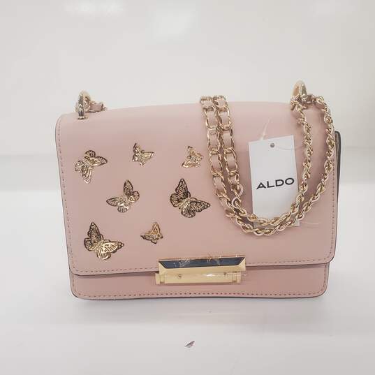 Aldo Butterfly Pink Faux Leather Crossbody Bag NWT image number 1