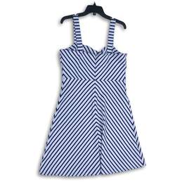 Draper James RSVP Womens Navy Blue White Striped Back Zip Mini Dress Size L alternative image