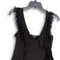Womens Black V-Neck Sleeveless Front Tie Pullover Wrap Dress Size 6P image number 3