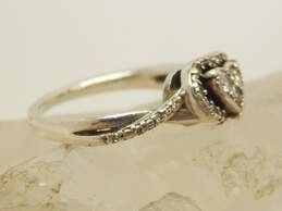 Romantic 925 Sterling Silver Diamond Accent Heart Ring 2.6g alternative image