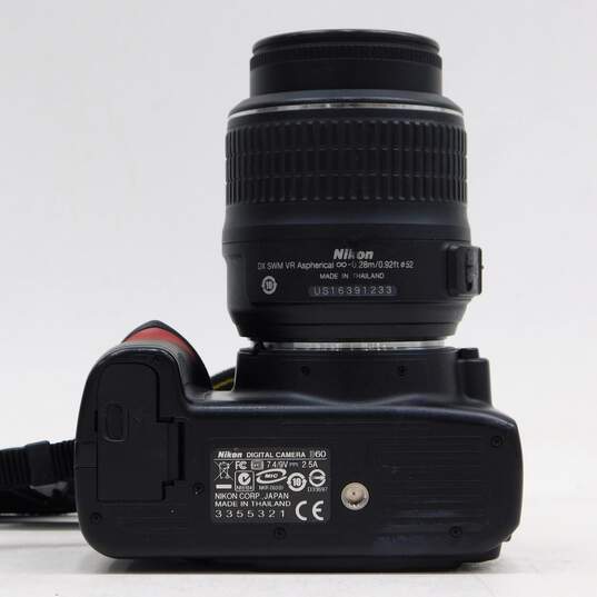 Nikon D60 DSLR Digital Camera W/ 18-55mm Lens Battery & Charger image number 9