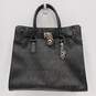 Michael Kors Black Monogram Leather Handbag image number 1