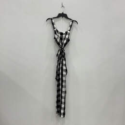NWT Womens Black White Checked Sleeveless One-Piece Jumpsuit Size M