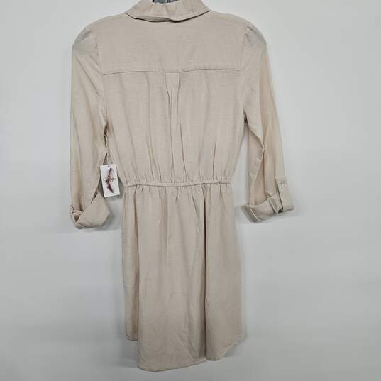 Cream Colored Shirt Dress image number 2