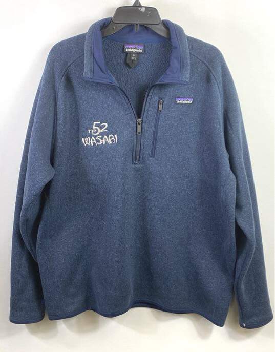 Patagonia Men Blue Quarter Zip Sweater XL image number 1