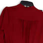 NWT Womens Red Long Sleeve Surplice Neck Hi-Low Hem Blouse Top Size XXS image number 1