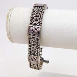 Lois Hill Sterling Silver Woven Scrolled Toggle Bracelet 37.7g alternative image