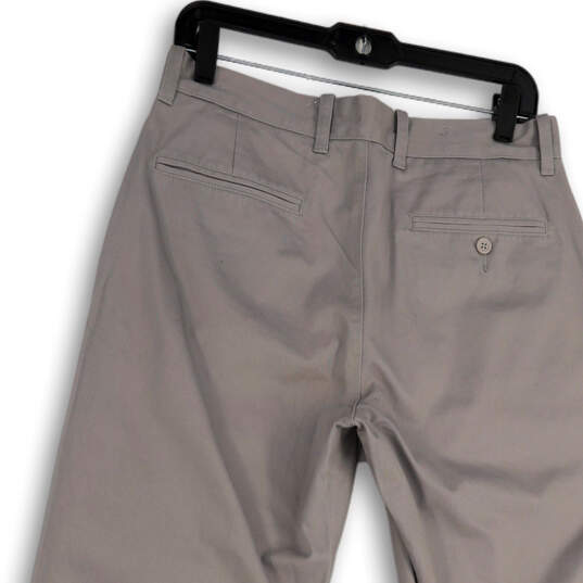 NWT Mens Gray Flat Front Straight Leg Slash Pocket Chino Pants Size 31X32 image number 4