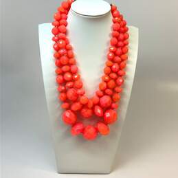 Designer Kate Spade New York Gold-Tone Orange Resin Beaded Necklace