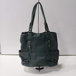 B. Makowsky Green Leather Shoulder/Hobo Purse Bag Tote