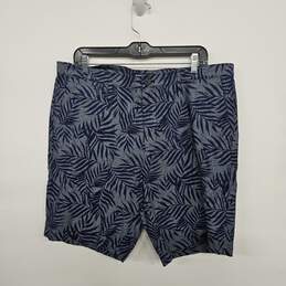 Blue Floral Print Shorts