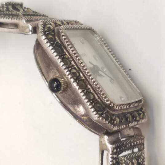 Unbranded 925 Sterling Silver, Crystal & Marcasite Quartz Watch image number 5