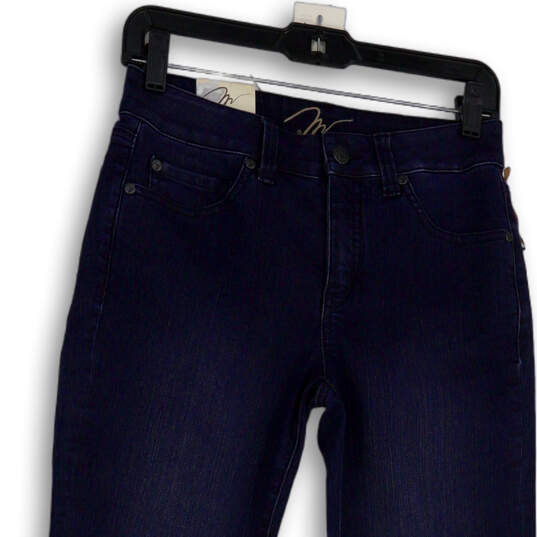 NWT Womens Blue Denim Dark Wash Pockets Stretch Skinny Leg Jeans Size 2 image number 3