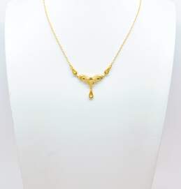 Crown Trifari Goldtone Scrolled Pendant Cable Chain Necklace 6.2g