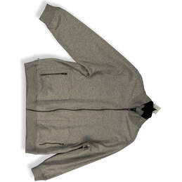 Mens Gray Heather Long Sleeve Pockets Full-Zip Cardigan Sweater Size 2XL