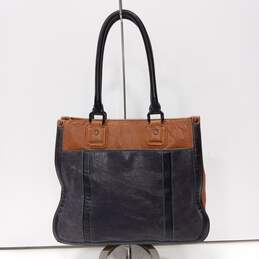 Blue & Brown Leather Handbag alternative image