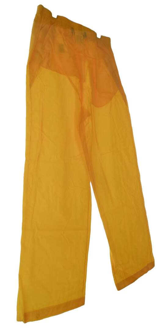 Mens Yellow Stretchable Pocket Straight Leg Rain Pants Size Medium image number 3