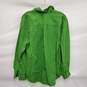 NWT Zara WM's Linen Blend Button Raw Hem Collar Green Long Sleeve Shirt Blouse Size SM image number 2