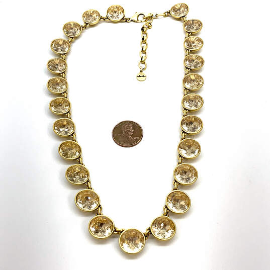 Designer Stella & Dot Gold-Tone Crystal Cut Stone Statement Necklace image number 3