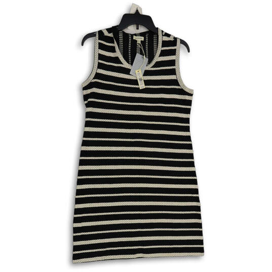 NWT Womens Blue White Striped Scoop Neck Knit Tank Dress Size L image number 1