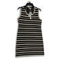 NWT Womens Blue White Striped Scoop Neck Knit Tank Dress Size L image number 1