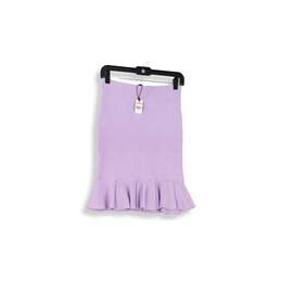 NWT Womens Violet Ruffle Hem Casual Trumpet Skirt Size Small