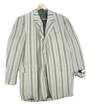 Mens White Gray Striped Long Sleeve 4 Button Blazer Size 42L image number 1