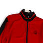 Womens Red Black Mock Neck Long Sleeve Full-Zip Track Jacket Size Small image number 3