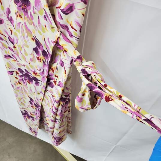 Women's Halogen Purple Petal Breeze Wrap Dress Size L image number 4