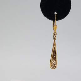 14k Gold Filigree Dangle Lever Back Earring 2.7g alternative image
