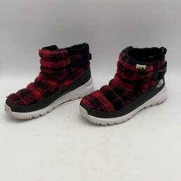 The North Face Womens Red Black Fur Plaid Round Toe Pull On Snow Boots Size 11 alternative image