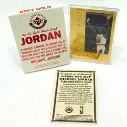 Michael Jordan Upper Deck 4-Time MVP 22 kt Gold Card LTD ED Chicago Bulls