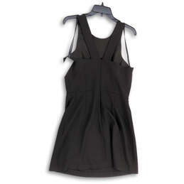 Womens Black Round Neck Pleated Back Zip Sleeveless Sheath Dress Size 8 alternative image