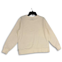 Womens White Graphic Print Long Sleeve Crew Neck Pullover Sweatshirt Size M alternative image