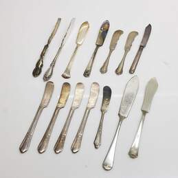 Silver Plated Assorted Brand Butter Knives Mixed Lot
