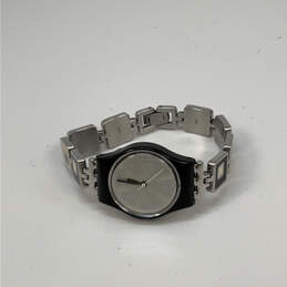 Designer Swatch Silver-Tone Water Resistant Round Dial Analog Wristwatch alternative image