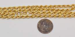 14K Gold Chunky Twisted Rope Chain Necklace 8.7g alternative image