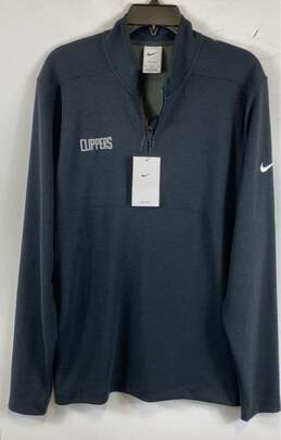 NWT Nike Mens Blue Mock Neck Los Angeles Clippers Dri-Fit 1/4 Zip Jacket Size M