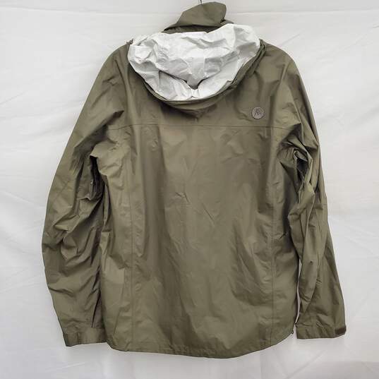 Marmot MN's Nylon Insulted Full Zipper Green Hooded Windbreaker Size XL image number 2