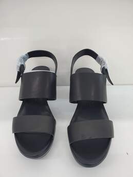 Women Aerosols Camera Black Leather heel shoes Size-9 New