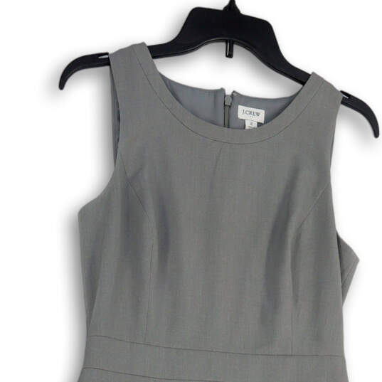 Womens Gray Mercantile Sleeveless Round Neck Back Zip Sheath Dress Size 2 image number 3
