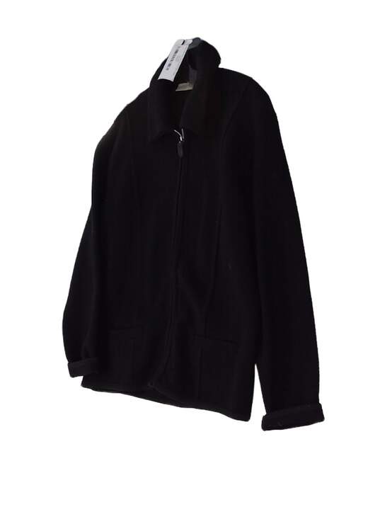 Women's Black  Long Sleeve Full Zip Jacket Size Large image number 2