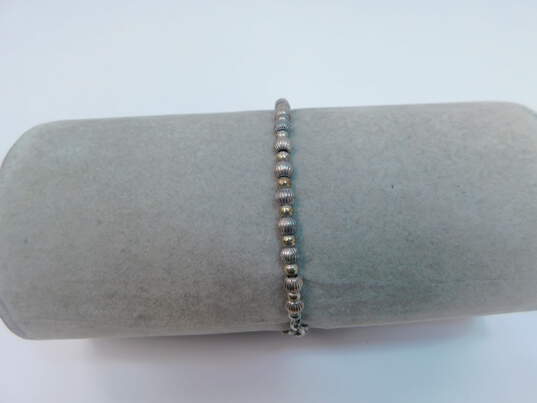 Artisan 925 Sterling Silver Knot Stud Earrings Glass Pendant Necklace & Beaded Bracelets 27.2g image number 7