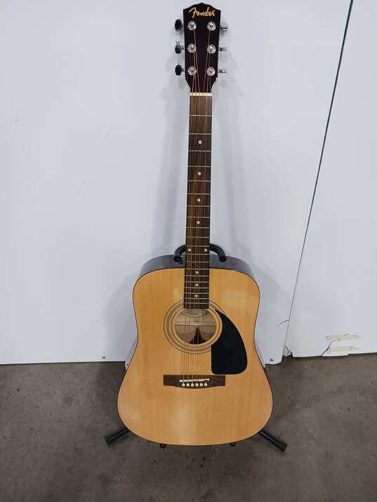 Brown Fender Acoustic Guitar In Soft Case image number 2