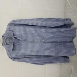 Canali Men's Blue Plaid Shirt Size L
