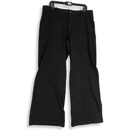 Gap Womens Black Slash Pocket Flat Front Wide Leg Chino Pants Size 16R
