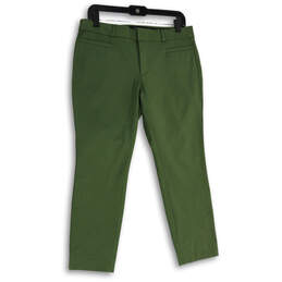 NWT Womens Green Sloan Flat Front Mid Rise Slim Fit Ankle Pants Size 8P